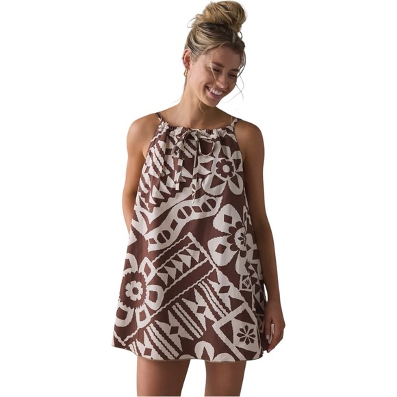 BDG Eva Tie-Front Ruched Strap Trapeze Mini Dress NWT Size XXS - Picture 3 of 9